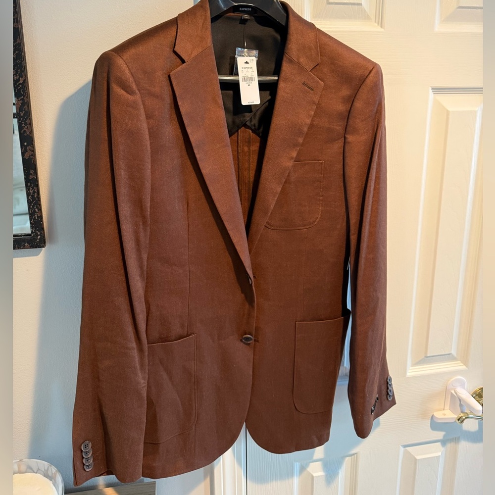 Express Slim Brown Suit Jacket 40L